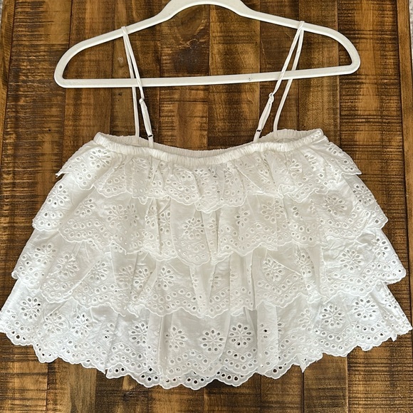 White Eyelet Ruffle Top - Picture 6 of 6